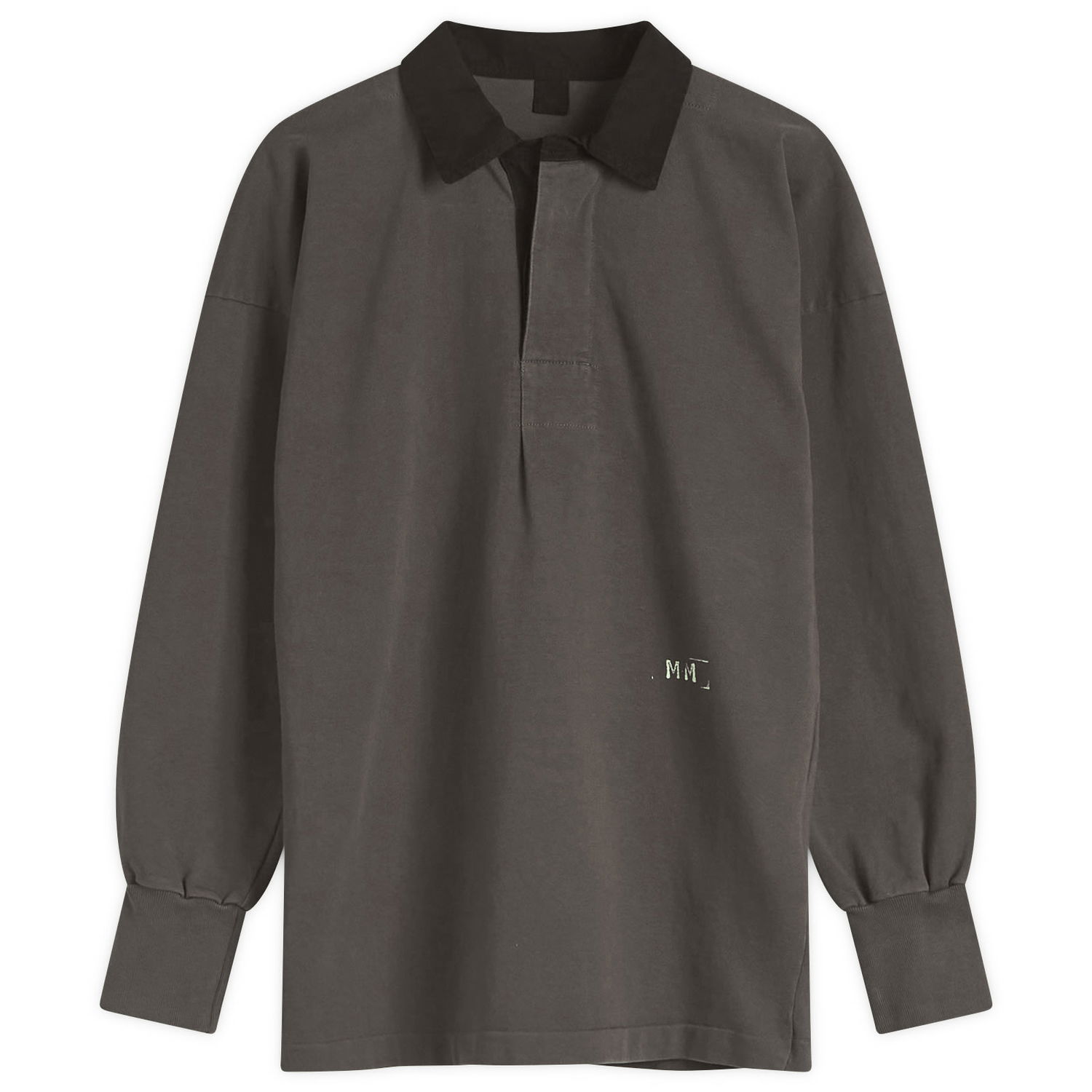 Polo skjorte Maison Margiela Maison Margiela Long Sleeve Polo Top with Logo, Size Large Grå | S51GL0056M20096860, 1