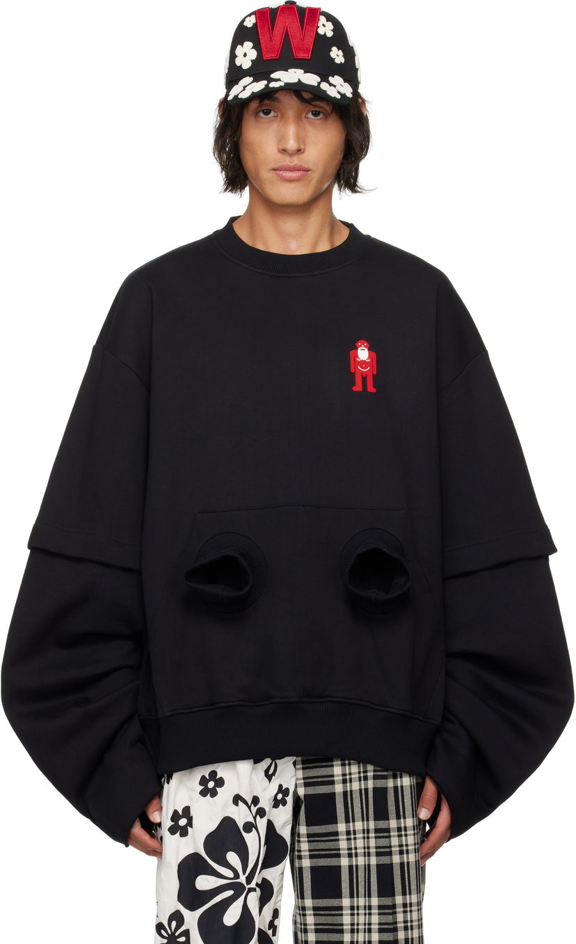 Sweatshirt Walter Van Beirendonck 'Black Hole' Oversized Sweatshirt Sort | 8012