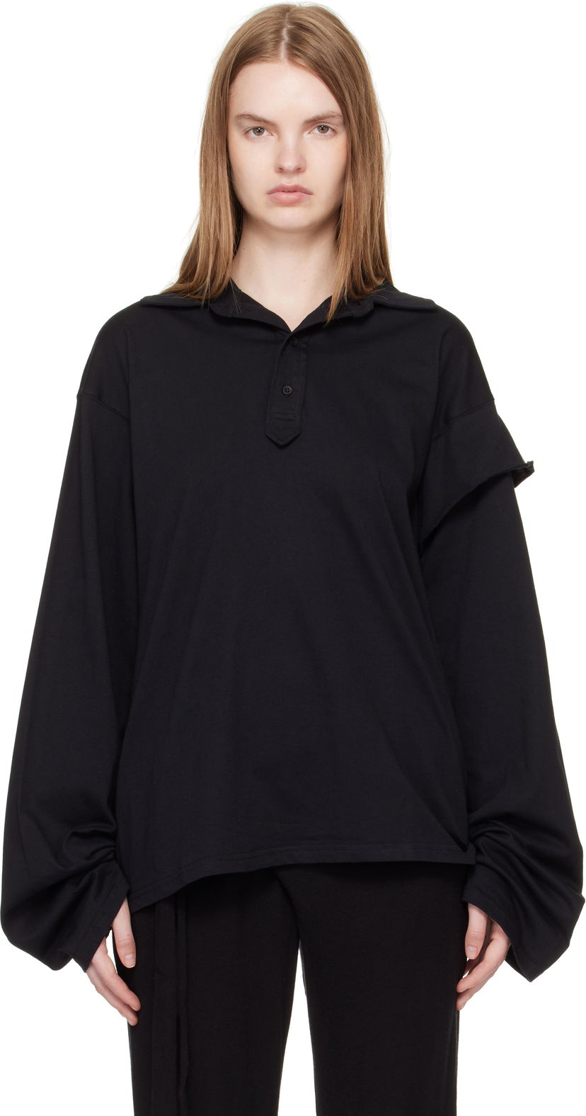 Polo skjorte Ottolinger Ottolinger Long Sleeve Polo Sort | 115-102915-02