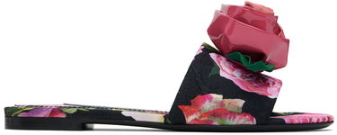 Skopleje Dolce & Gabbana Dolce&Gabbana Rose Print Brocade Slide Sandals Flerfarvet | CQ0634 A6N91, 0
