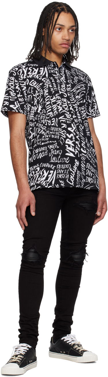 Polo skjorte Versace Versace Jeans Couture Logo Pattern Polo Sort | E78GAG6R0_EJS459, 3