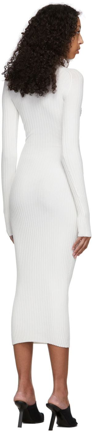 Kjole Dion Lee Dion Lee Figure 8 Cutout Ribbed Knit Midi Dress Hvid | A7547R22, 2