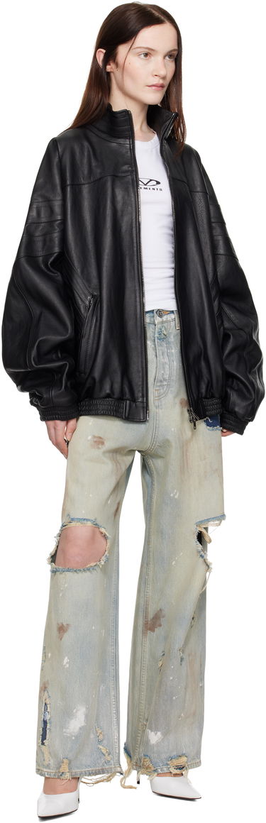 Bomberjakke VETEMENTS Vetements Tracksuit Leather Jacket Sort | UA66JA280B, 4