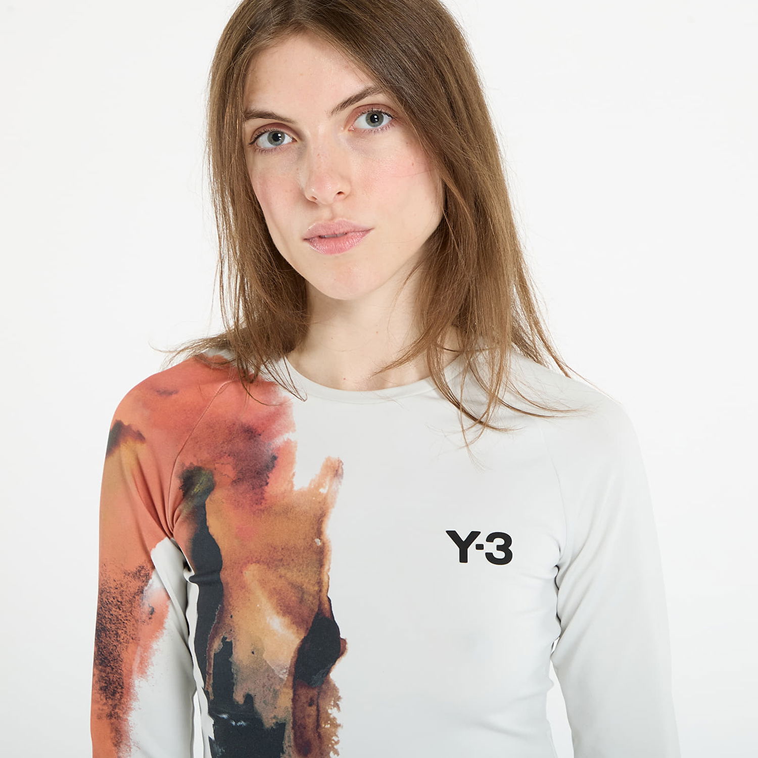 T-shirt Y-3 Y-3 Crop Longsleeve T-Shirt Hvid | JM4787, 1