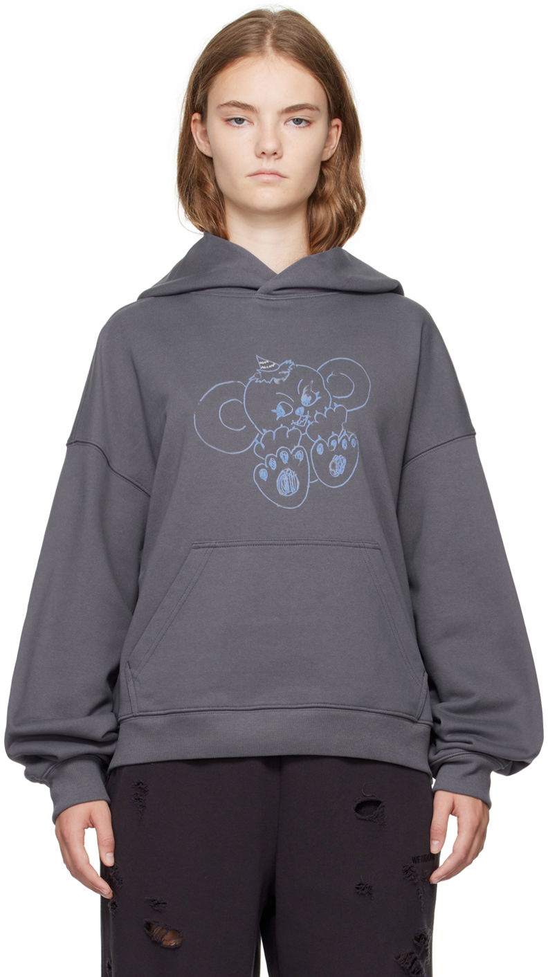 Sweatshirt We11done We11done Monster Fitted Hoodie Grå | WD-TH2-24-831-U-CH
