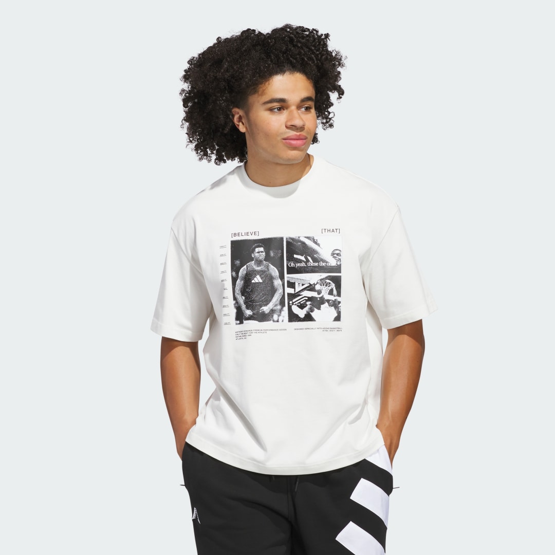 T-shirt adidas Performance Anthony Edwards Graphic T-Shirt Beige | JM2679, 0