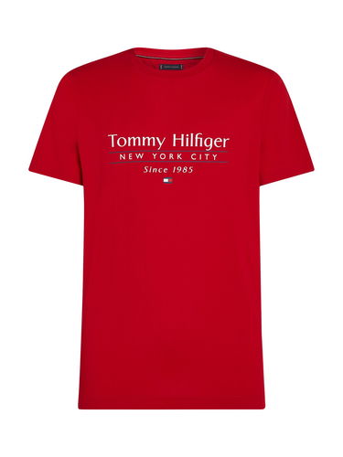 T-shirt Tommy Hilfiger Tommy Hilfiger Logo Crew Neck T-Shirt Rød | MW0MW38621XLD, 4