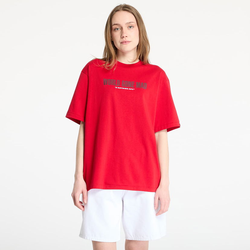 T-shirt BAPE A BATHING APE Slogan Relaxed Fit T-Shirt Rød | 001TEL301318MRED