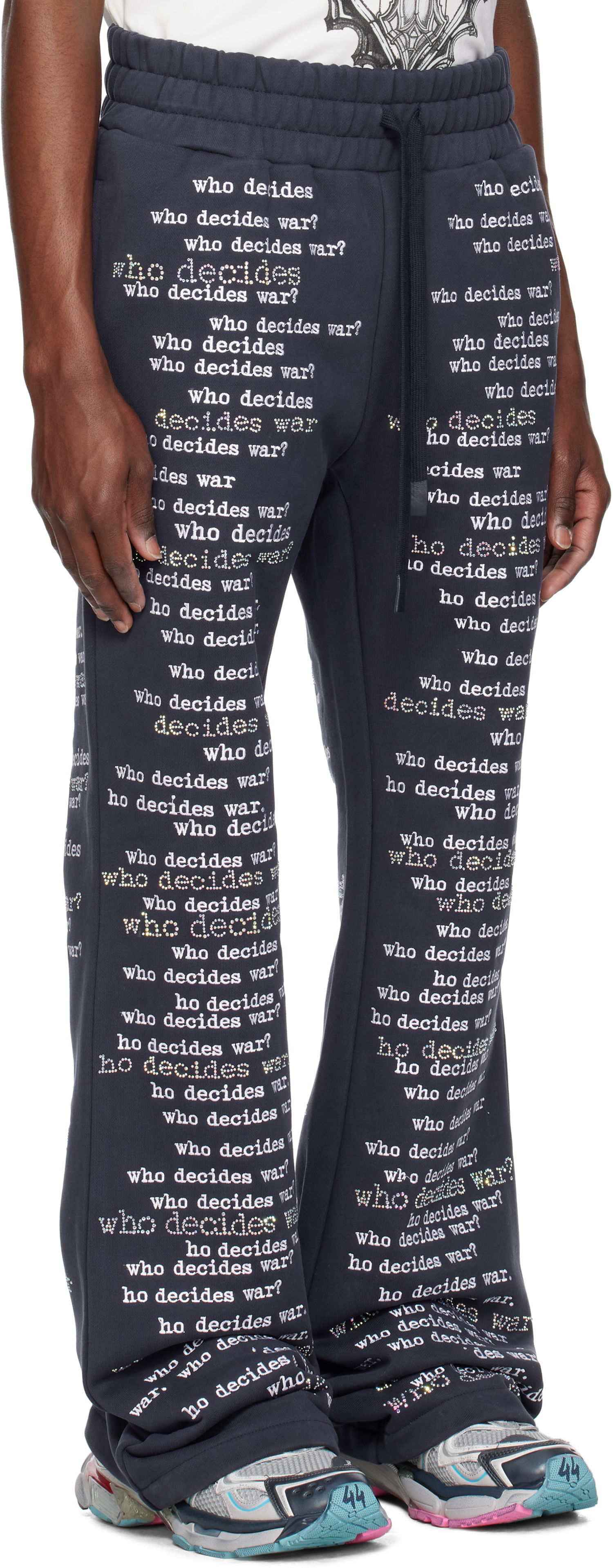 Joggingbukser Who Decides War 'WDW' Scripture Sweatpants Mørkeblå | 1121150010SS25, 1