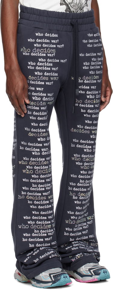 Joggingbukser Who Decides War 'WDW' Scripture Sweatpants Mørkeblå | 1121150010SS25, 1