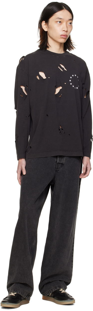 T-shirt Études Études Spirit Europa Destroyed Long Sleeve T-Shirt Sort | E24MM180A00895, 3