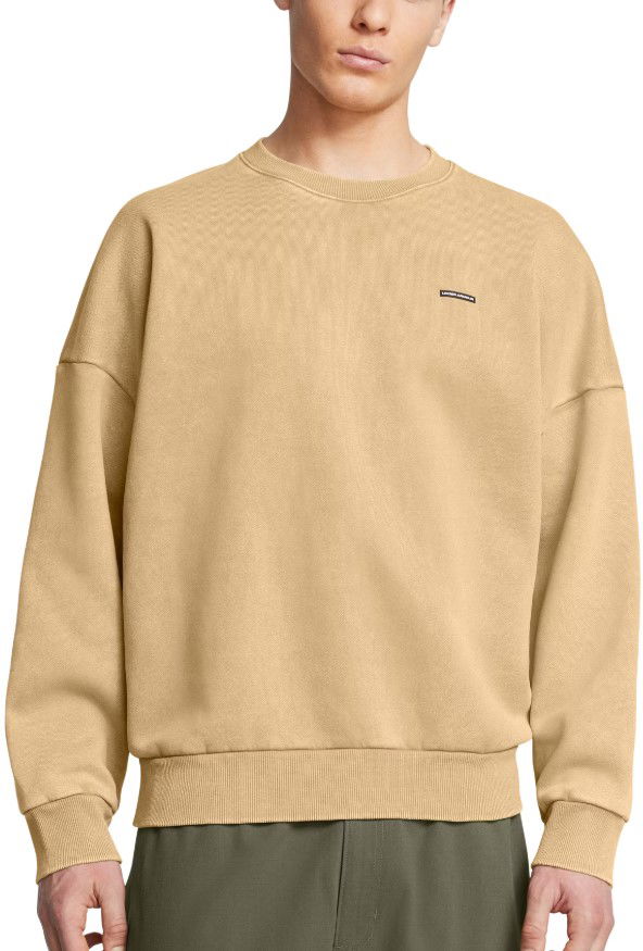 Sweatshirt Under Armour Under Armour Icon Heavyweight Fleece Wash Crew Sweatshirt Beige | 1386553-263