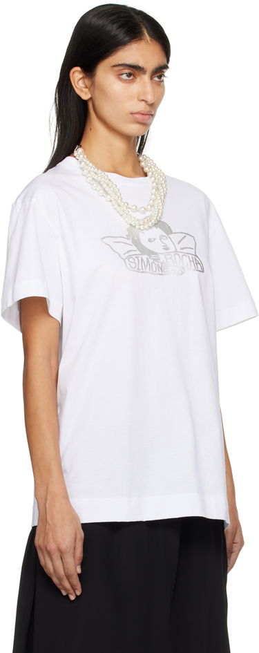 T-shirt Simone Rocha Simone Rocha Angel Baby Print T-Shirt Hvid | 5195P16A18-W 0569, 1