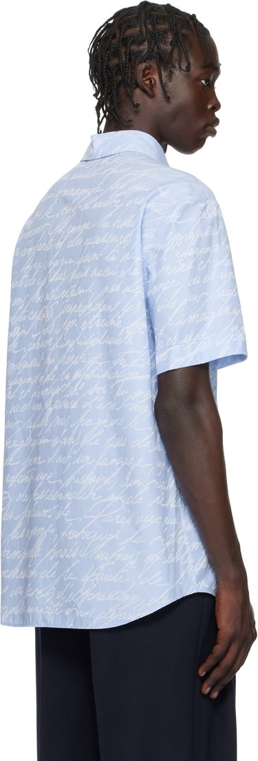 Skjorte Balmain Love Letter Print Shirt Blå | EH1HL028CF82, 2