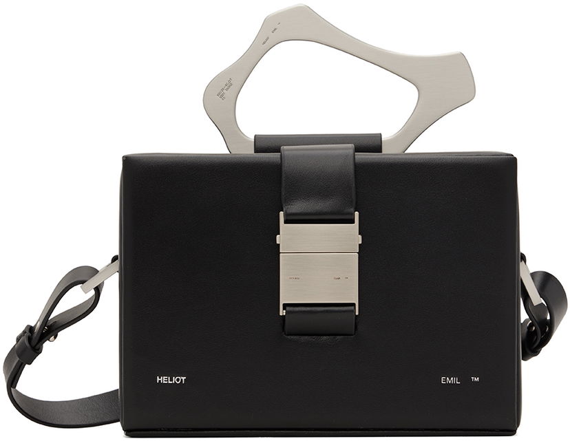 Håndtaske HELIOT EMIL Solely Box Bag with Metallic Handle Sort | HE_15_41_L03_BLK01