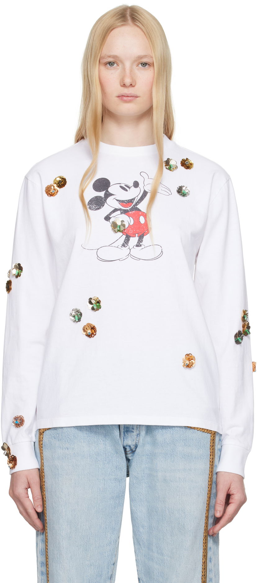 Sweater Coperni Coperni Disney Mickey Long Sleeve T-Shirt Hvid | DJS157SFF5037