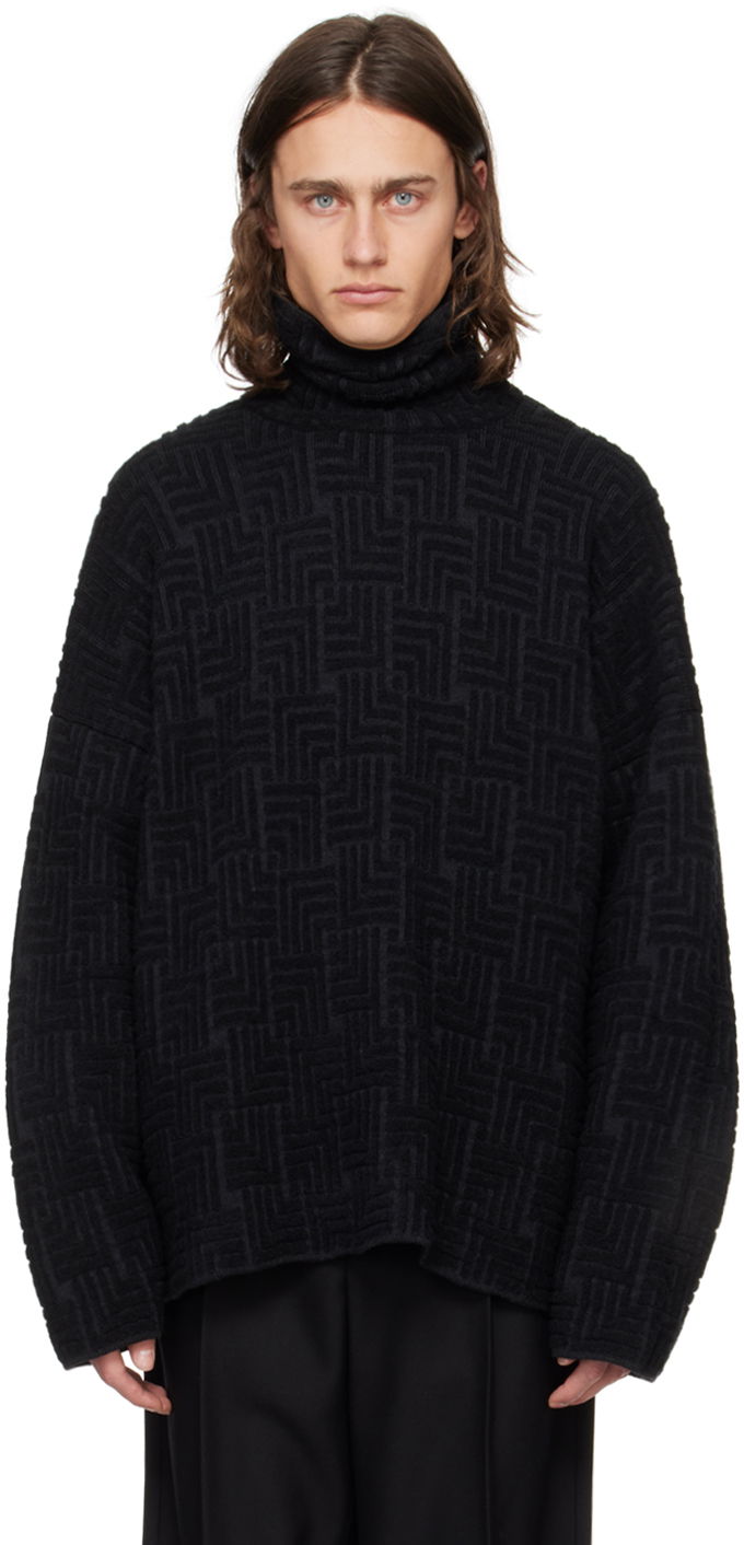 Sweater Fear of God Black Jacquard Sweater Sort | FG820-22810WCB
