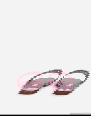 Sneakers og sko Dolce & Gabbana Flat Metallic Leather Monogram Slide Sandals Lyserød | D11032A54398M305, 2