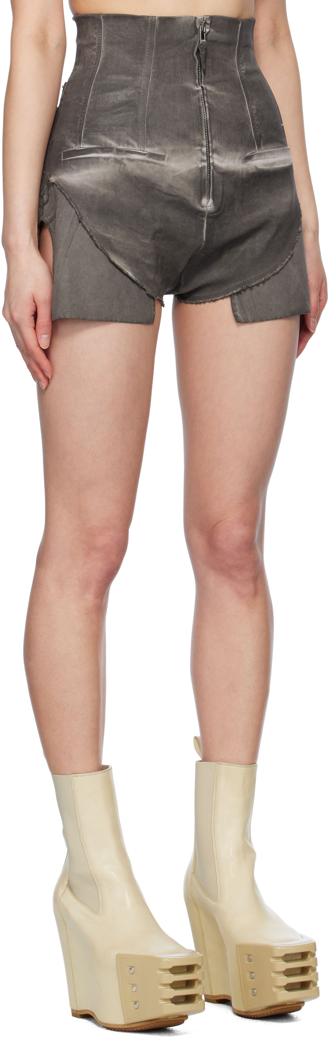 Shorts Rick Owens Rick Owens DRKSHDW Hollywood Dirt Cutoff Denim Shorts Grå | DS01E3313 SCF, 1