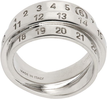 Ring Maison Margiela Triple Logo Numeric Signature Silver Ring Metalisk | SM6UQ0073 P6627, 2