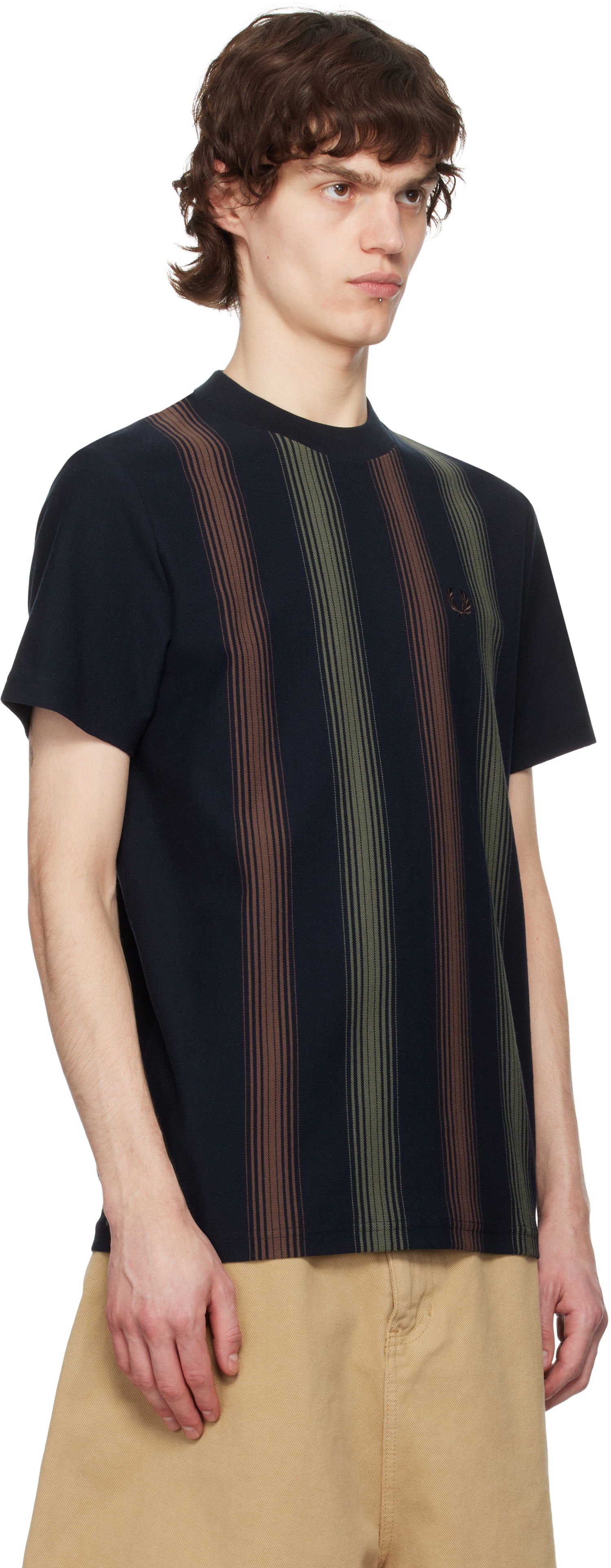 T-shirt Fred Perry Fred Perry Striped T-Shirt Mørkeblå | M8653, 1