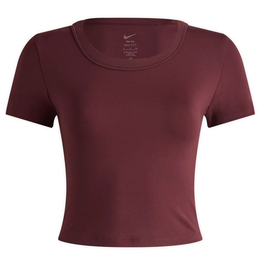 Crop top Nike Women's One Therma-FIT Short Sleeve Crop Top Bourgogne | FN2804-652
