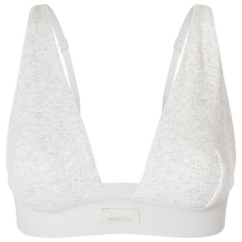 Bh SKIMS Rib Plunge Bralette Grå | BR-PLG-0037-LHG