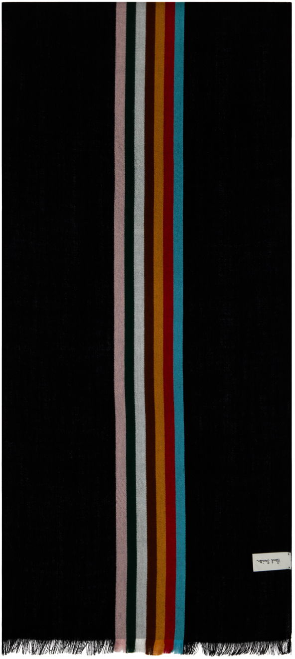 Tørklæde Paul Smith Paul Smith Central Stripe Scarf Sort | M1A-150C-J324-79-0, 1