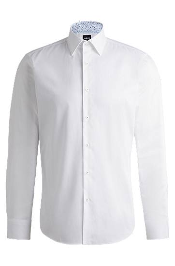 Skjorte BOSS Easy-Iron Cotton Poplin Regular-Fit Shirt Hvid | 50532877