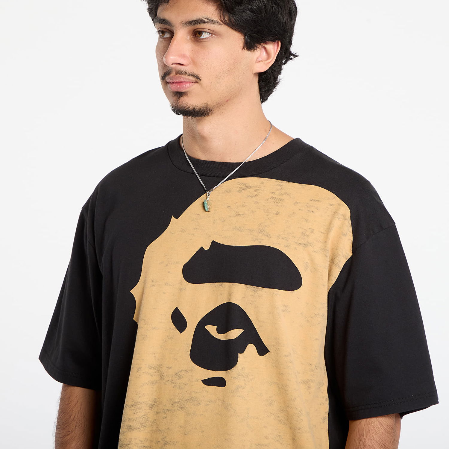 T-shirt BAPE Bleached Big Ape Head Relaxed Fit Tee Sort | 001CSL801003MBLK, 1