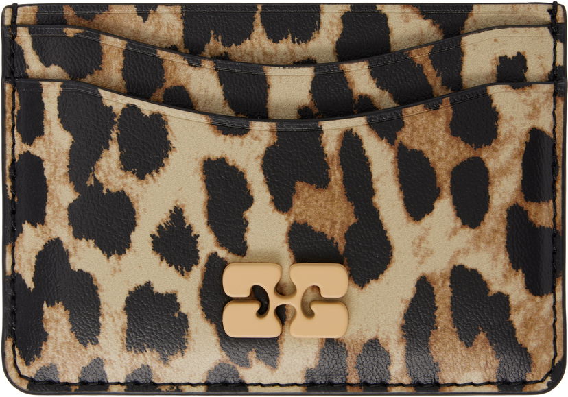 Tegnebog GANNI GANNI Bou Leopard Print Card Holder Beige | A6541