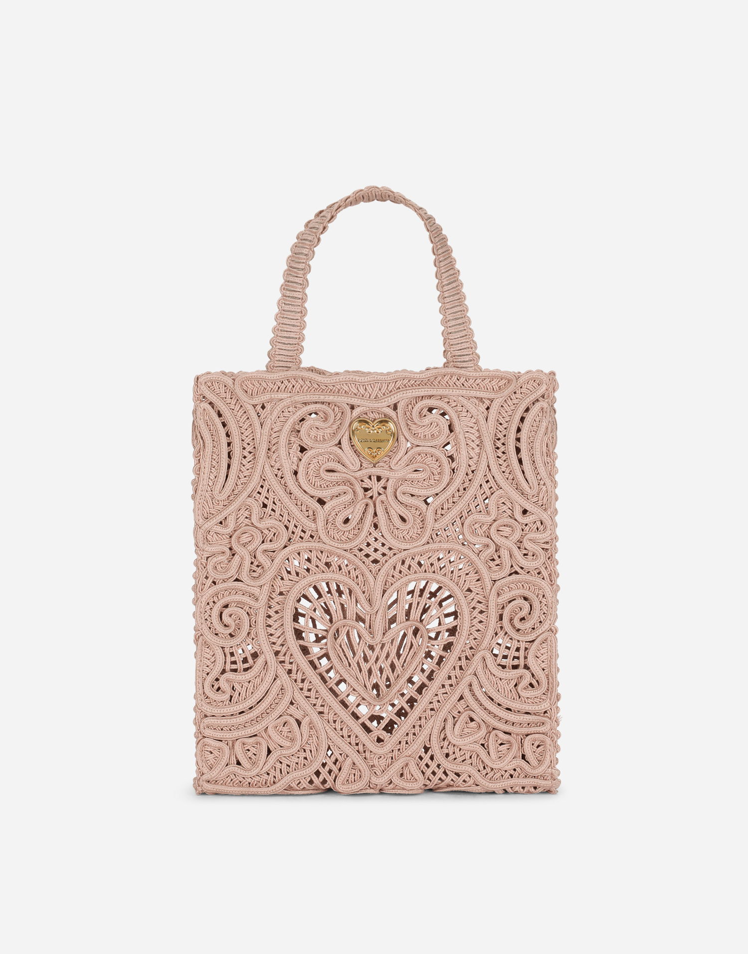 Mulepose Dolce & Gabbana Dolce & Gabbana Small Cordonetto Lace Tote Bag Lyserød | BB6926AW71780098, 0