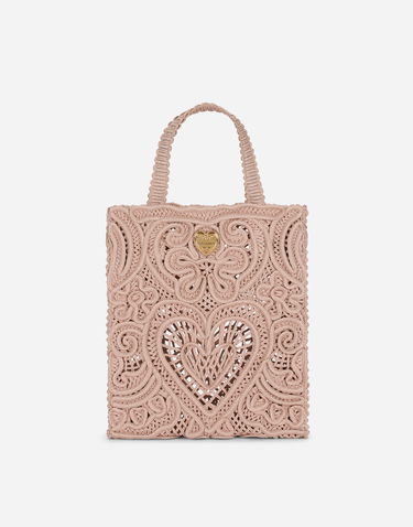 Mulepose Dolce & Gabbana Dolce & Gabbana Small Cordonetto Lace Tote Bag Lyserød | BB6926AW71780098, 0