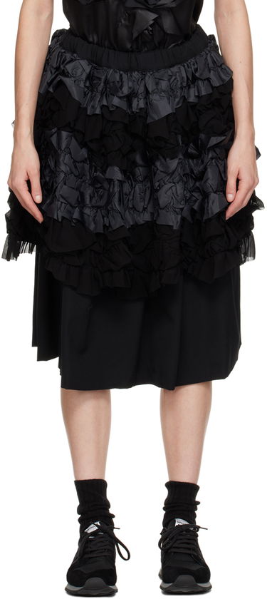 Nederdel Comme des Garçons Comme des Garçons Layered Midi Skirt Sort | RL-S008-051, 0