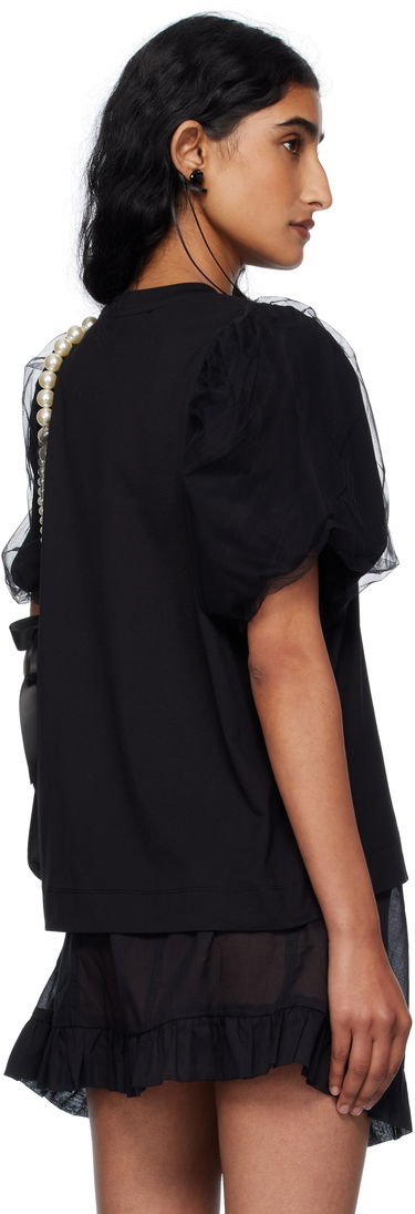 T-shirt Simone Rocha Simone Rocha Tulle Overlay Puff Sleeve T-Shirt Sort | 5397 0553, 2