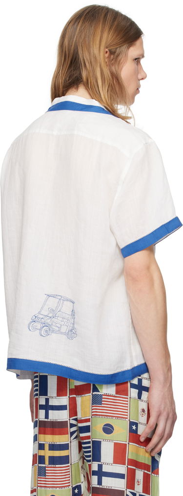 Skjorte Bode Bode Club Champion Linen Golf Print Shirt Hvid | MRS25SH008, 2