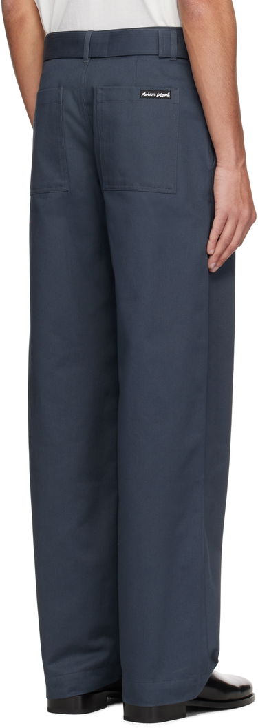 Bukser MAISON KITSUNÉ Maison Kitsuné Belted Trousers Blå | OM01123WW9043, 2