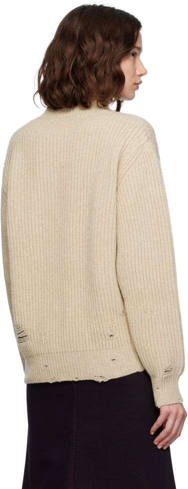 Sweater Maison Margiela MM6 Maison Margiela Distressed Wool Sweater Beige | S52HN0011 M13138, 2