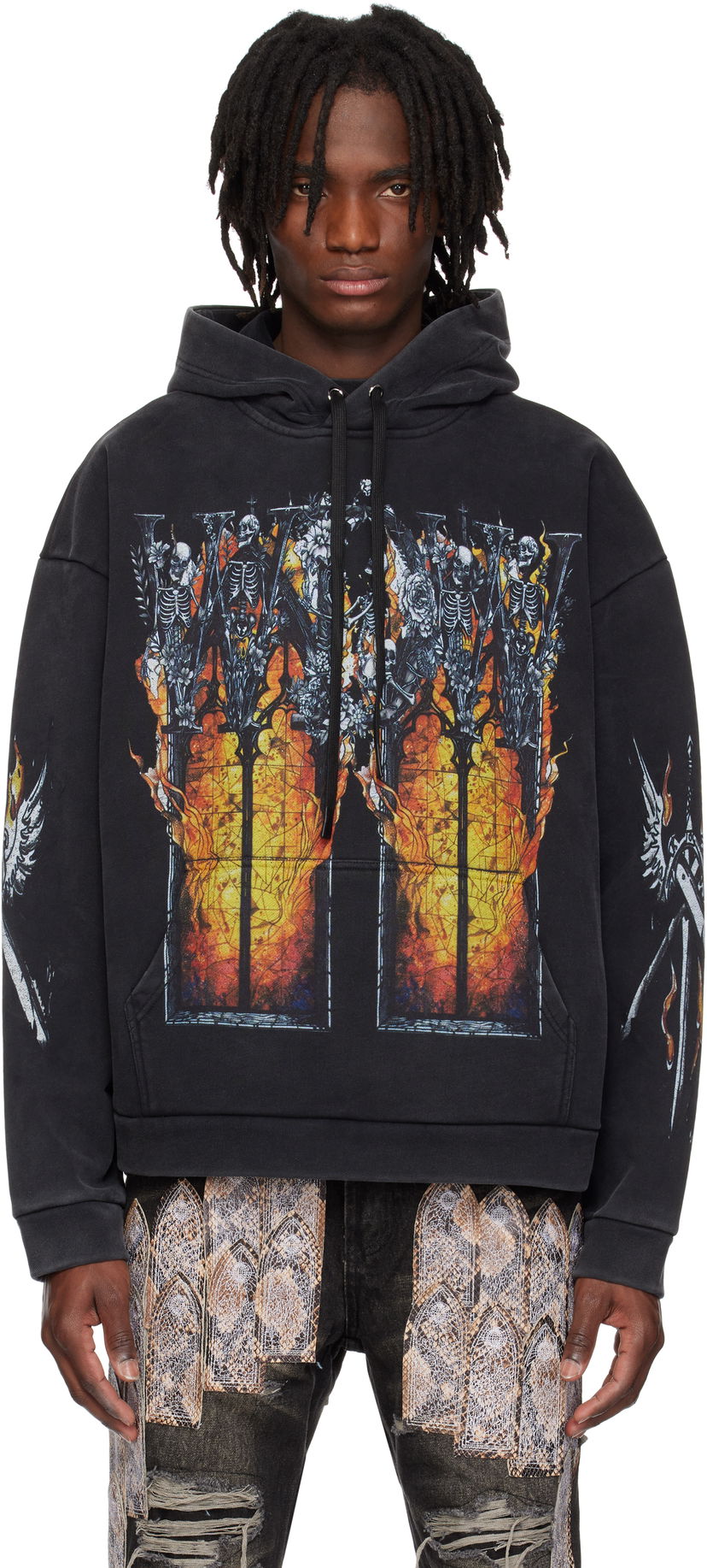 Sweatshirt Who Decides War Who Decides War Ember Chapel Graphic Hoodie Sort | 1110180002SS25
