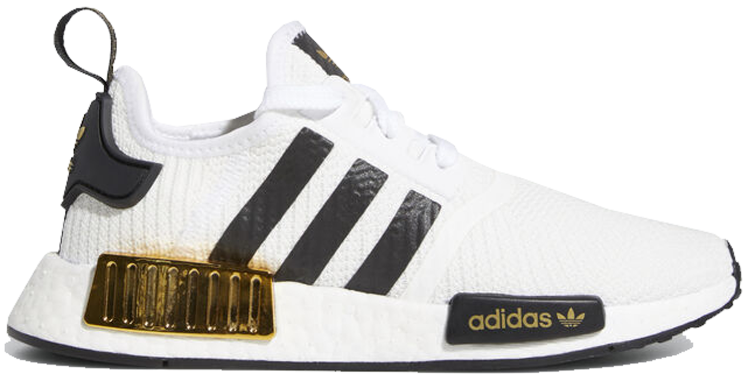 Sneakers og sko adidas Originals NMD R1 White Black Gold Metallic (Youth) Hvid | EG5665, 0