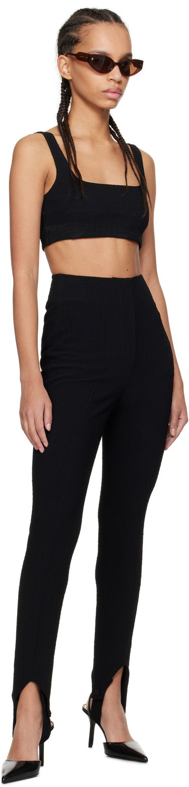 Bukser Nanushka Nanushka Savita Seersucker Stirrup Trousers Sort | NW25RSPA20199, 3