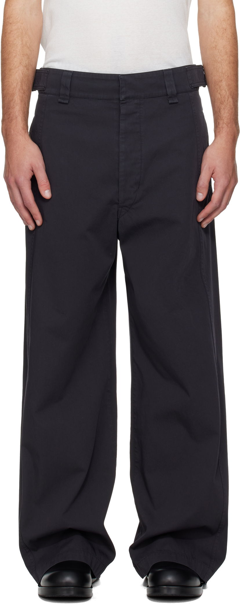 Bukser LEMAIRE LEMAIRE Maxi Utility Trousers Sort | PA1249 LF1481