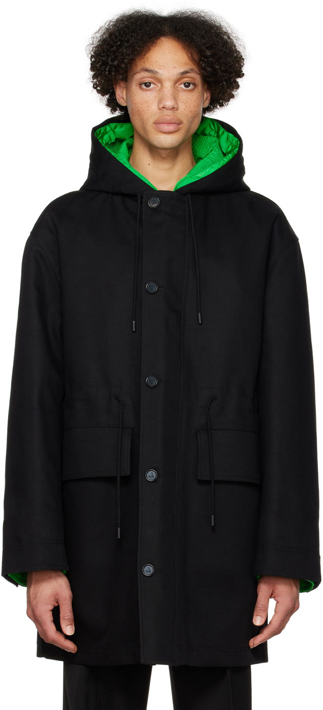 Frakker Bottega Veneta Hooded Coat Sort | 708333 V0BT0, 0