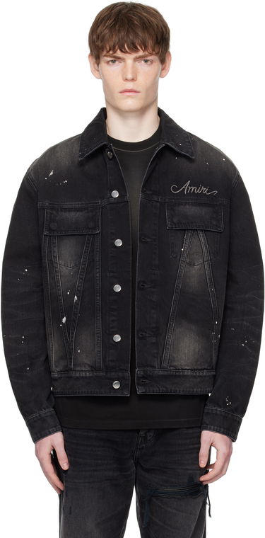 Jakke AMIRI Amiri Bleach Bandana Denim Jacket Sort | AMDNTR1025, 0