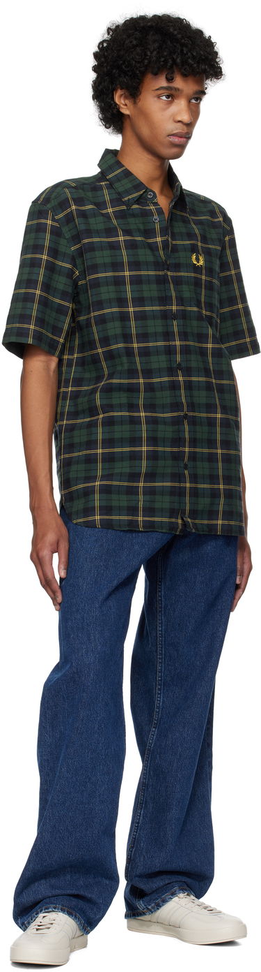Skjorte Fred Perry Fred Perry Tartan Oxford Shirt Grøn | M9627, 3