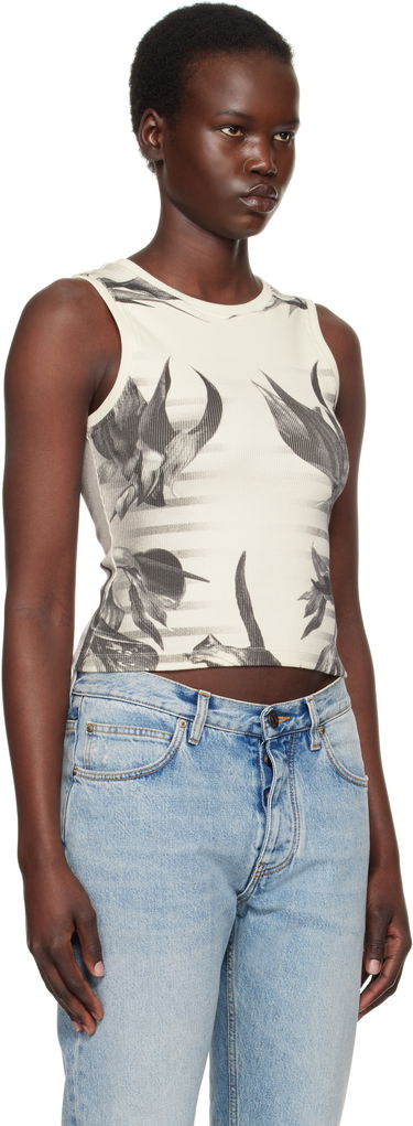Tanktop Jean Paul Gaultier Jean Paul Gaultier Flower Body Morphing Tank Top Hvid | 25/33-F-DB049-J579-010200, 4