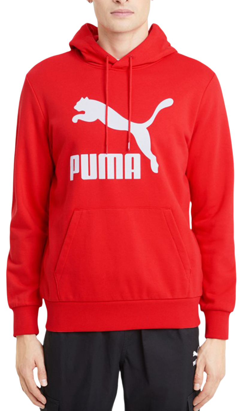Sweatshirt Puma Classics Logo Hoodie Rød | 53008411