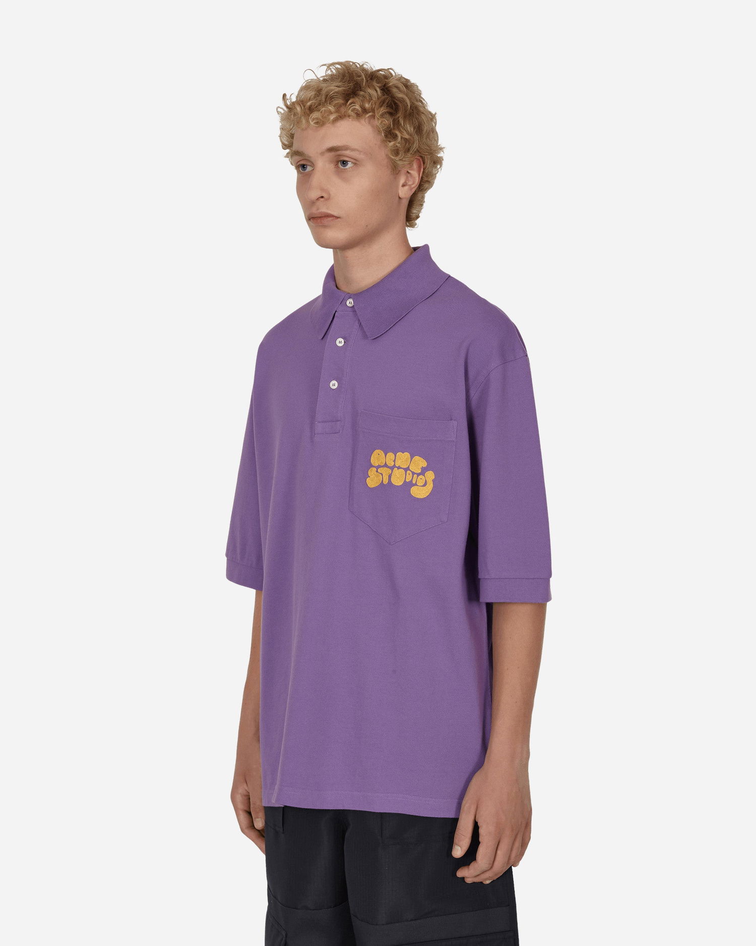 Polo skjorte Acne Studios Bubble Logo Polo T-Shirt Lilla | BL0326- ADI, 1