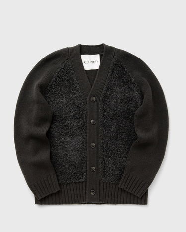 Sweater CLOSED V-Neck Button-Front Mixed-Texture Cardigan Sort | C86448-93Q-22-164, 0