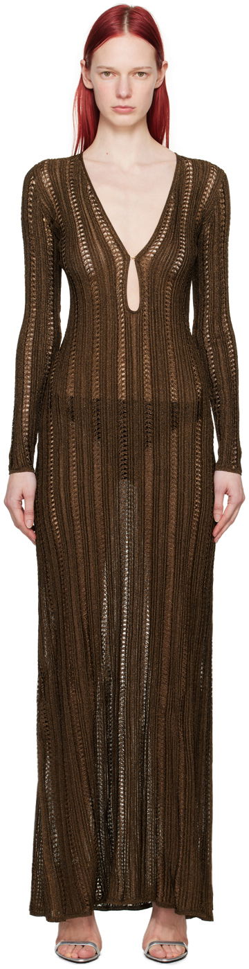 Kjole Tom Ford Knit Maxi Dress Brun | ACK454-YAX696